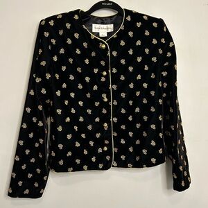 Norton McNaughton vintage Black‎ Bee velvet blazer, size 6.